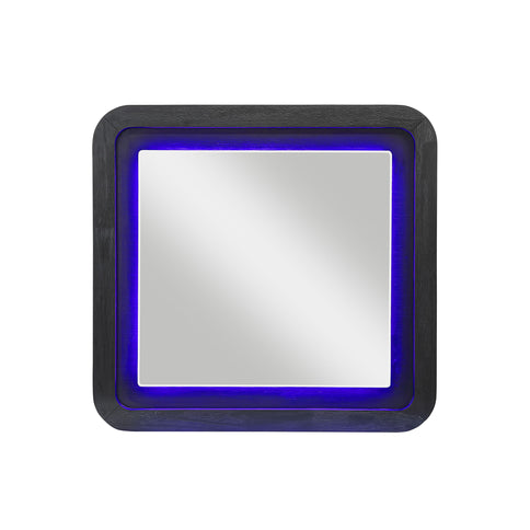 Beverly - Large Scale Wall Mirror For Dresser, Rounded Edges - Black White