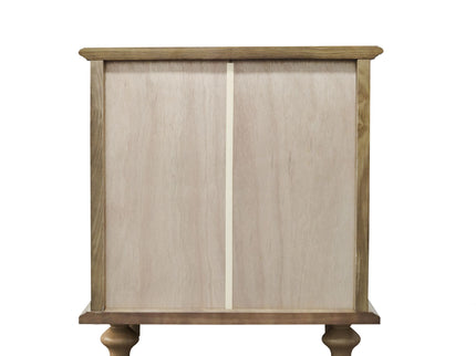 Nightstand With 4 Drawers With Hidden Pull Out Shelf - Light Brown