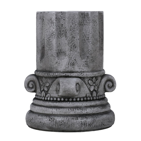 Outdoor End Table, Round Side Table For Patio And Garden - Antique Gray