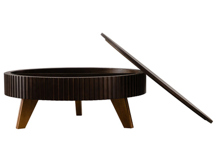 Round Retro Coffee With Solid Wood Legs