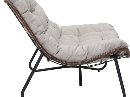 Patio Loveseat Sofa With Extra Thick Tufted Cushion - Brown