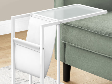 Accent Table, C - Shaped, Contemporary And Modern - White