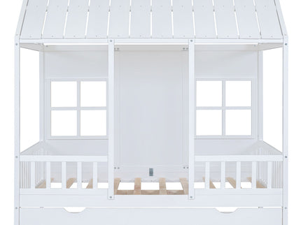 House Bed With Twin Size Trundle, Daybed