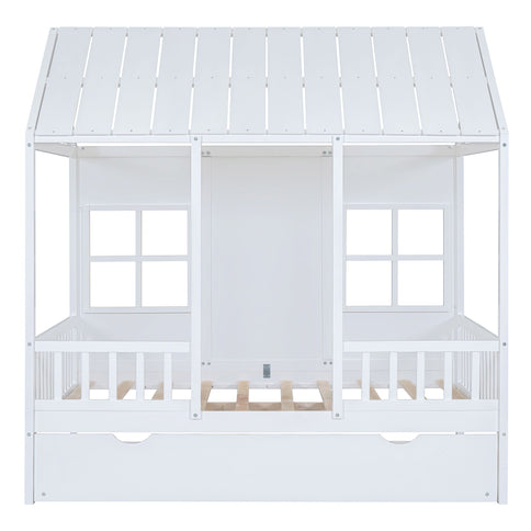 House Bed With Twin Size Trundle, Daybed