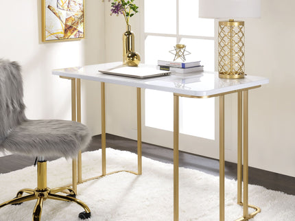 Estie - Writing Desk - White / Gold