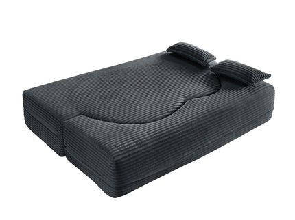 Floor Convertible Sleeper Sofa Bed With 2 Pillows