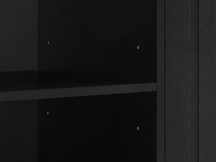 Modern Tall Storage Cabinet With Adjustable Shelves, Flip-Out Basket & Enclosed Doors