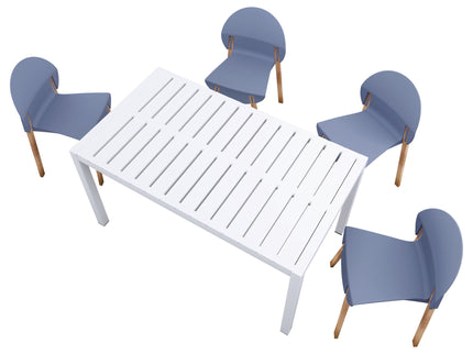 4 Piece Set Of Single Chairs With Long Table