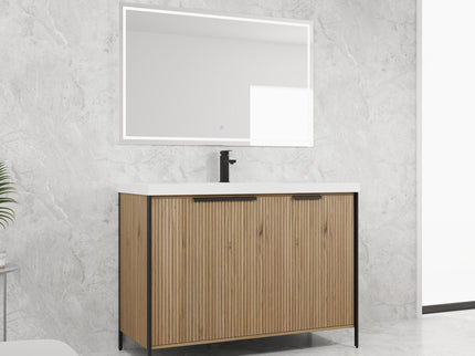 Modern Freestanding Bathroom Vanity With Resin Sink & Soft Close Cabinet Doors