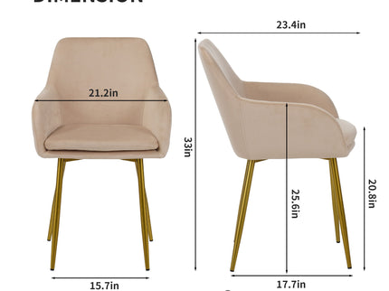Dining Chair Set For Dining Rooms (Set of 2) - Beige