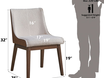 Ginny - Boucle Velvet Side Chair (Set of 2) - Walnut