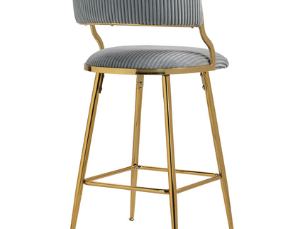 Counter Height Bar Stools With Powder Coating Base And Footrest (Set of 2) -