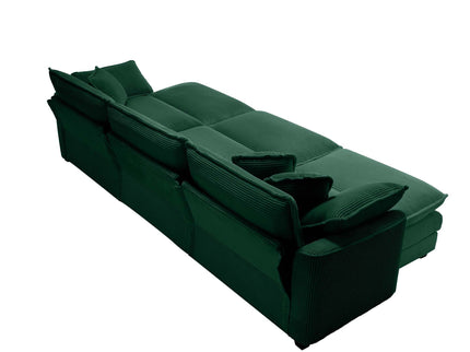 Modern Modular Cushion Sofa With Ottoman, Low Back, Deep Seating Sofa Set