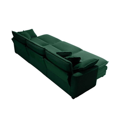 Modern Modular Cushion Sofa With Ottoman, Low Back, Deep Seating Sofa Set