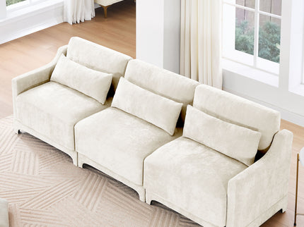 Elegant Sofa With Ergonomic Design And Lumbar Pillows