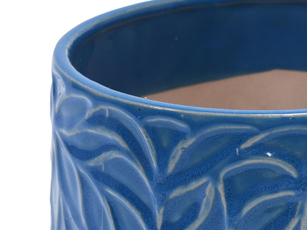 Ceramic Flowerpot, 7" Planter For Patio, Garden, Windowsill (Set of 2) - Antique Navy Blue