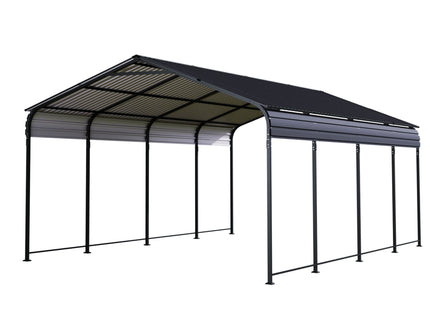 Heavy Duty Carport With Galvanized Roof And Enhanced Base - Anthracite