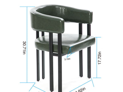Modern Dining Upholstered Barrel Chair With Curved Back And Armrests