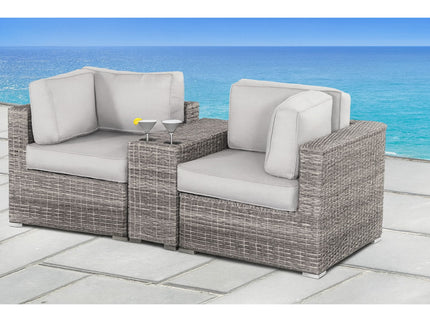 Handcrafted Outdoor Loveseat With Wicker Seating