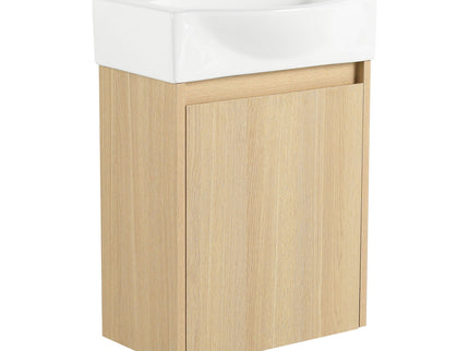 Modern Bathroom Vanity With Ceramic Basin, Wall Mounted Floating Sink Combo, Storage Cabinet