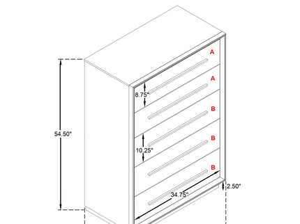 Prescott - 5 Drawer Bedroom Chest With Mitered Trim - Taupe