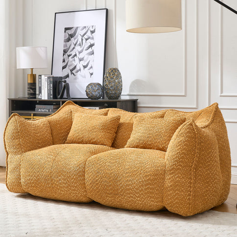 Comfortable Dual Beanbag Chair With High Resilience Foam Core For 2 People