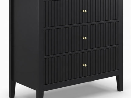 Fluted 3 Drawer Nightstand With Soft Close Slides