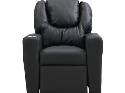 Sally Deluxe Kids Recliner Chair With Cup Holder - Black