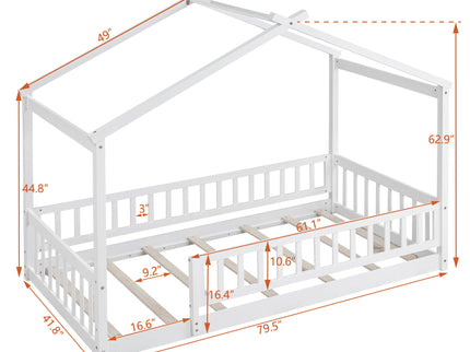 Bed House Bed Frame With Fence