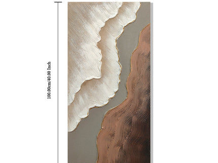Abstract Wall Art, Textured Canvas Painting With Accents, Decor For Living Room (Set of 2) - Antique Brown+White