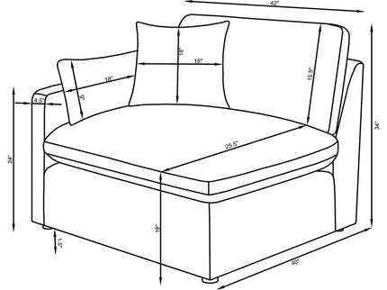 Greeley - 5 Piece Upholstered Modular Sectional Sofa - Ivory