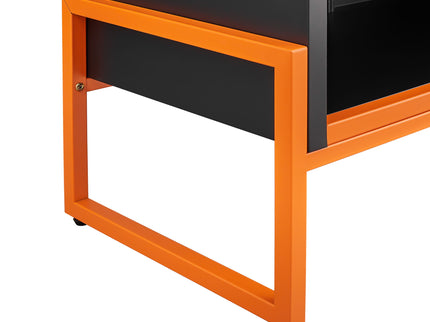 Modern Metal Shoe Cabinet With DoublebSided Doors And Adjustable Partitions