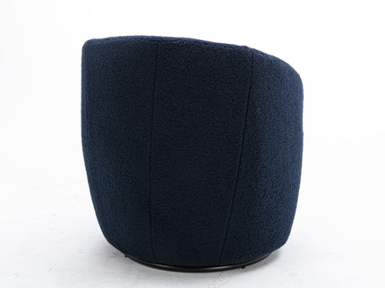 Teddy Fabric Swivel Accent Armchair Barrel Chair With Powder Coating Metal Ring