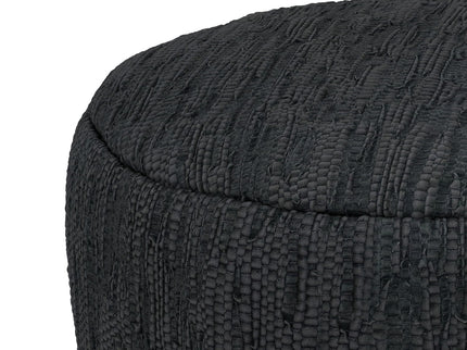 Fredrik - Round Pouf - Black