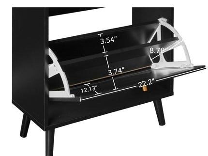 Allen - Rattan 2 Door 1 Drawer Cabinet Shoe Rack For Entrance