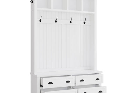Hall Tree With 4 Drawers, Coat Rack With 6 Hooks