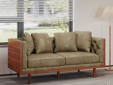 Retro Modern Loveseat With Button Tufted Upholstery