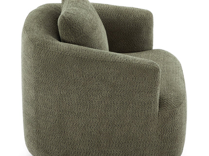 360° Swivel Barrel Sofa Chair With Throw Pillow, Upholstered Accent Chair