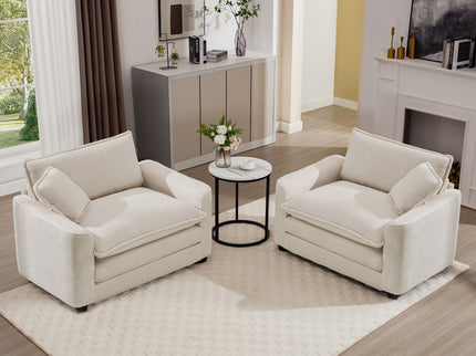 Modern Classic Fabric Single Chair Deep Seat Sofa With Pillow