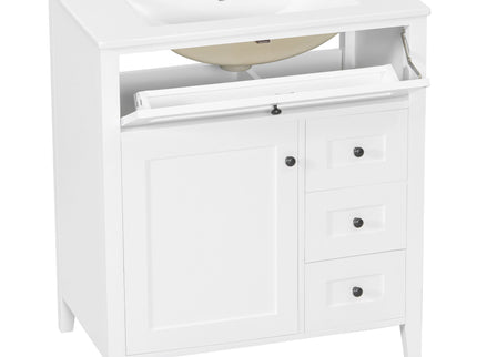 Bathroom Vanity With Sink, 3 Drawers And Adjustable Shelf