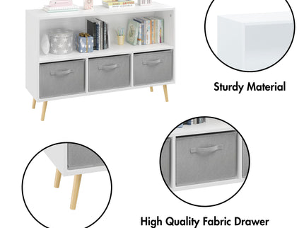 Bookcase With Collapsible Drawers, Book Display Organizer