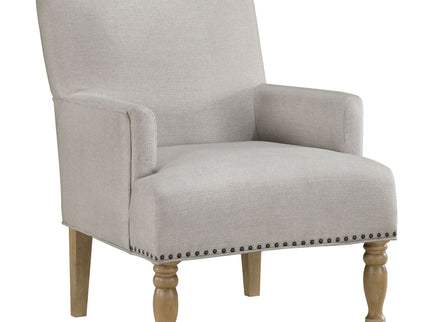 Alice - Upholstered Arm Chair With Nailheads - Beige