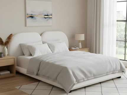 Upholstered Platform Bed With Split Headboard