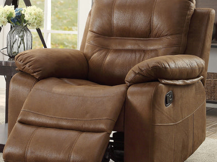Manual Recliner With Pillow Arms And Headrest - Dark Brown