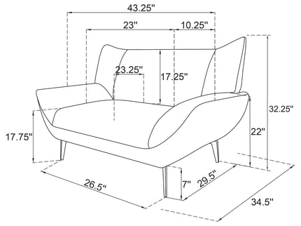 Grenada - Upholstered Flared Arm Accent Chair - Teal Blue