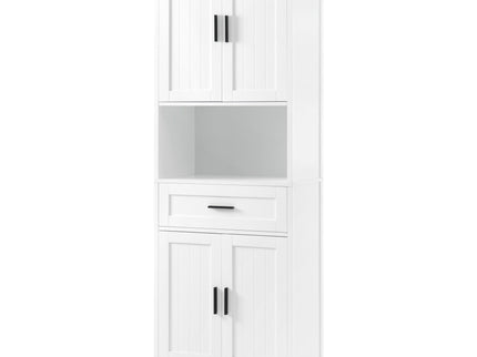 Freestanding Tall Bathroom Cabinet With Soft Close Doors And Adjustable Shelves