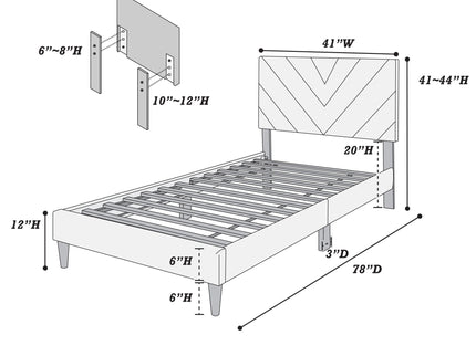 Bed Set With Adjustable Headboard