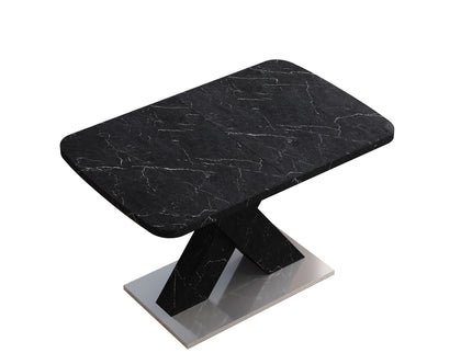 Modern Rectangle Dining Table With Stretchable TopAnd X Shape Legs