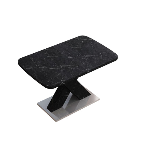 Modern Rectangle Dining Table With Stretchable TopAnd X Shape Legs