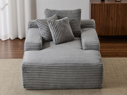 Oversized Chaise Lounge Chair Cozy Cloud Couch With 3 Throw Pillows And Wide Armrest